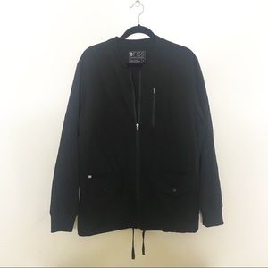 FIGS Technical Zip Up Black Sweater